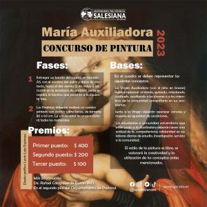 Afiche promocional de María Auxiliadora: Concurso de Pintura 2023